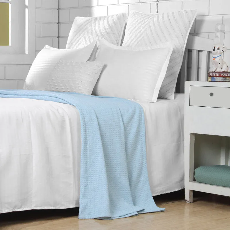 100% Cotton Blanket, 108" x 90", Light Blue