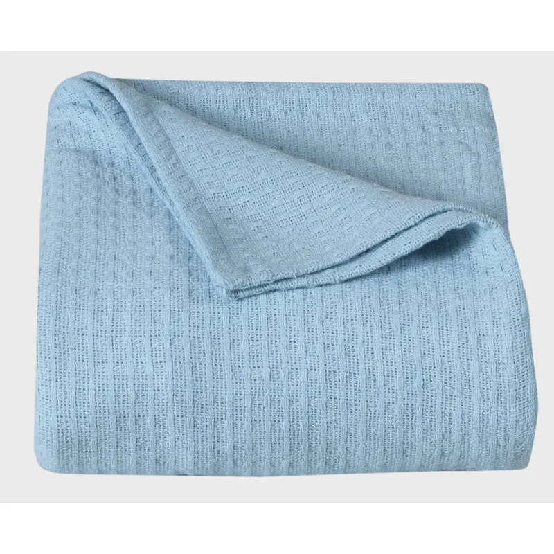 100% Cotton Blanket, 108" x 90", Light Blue