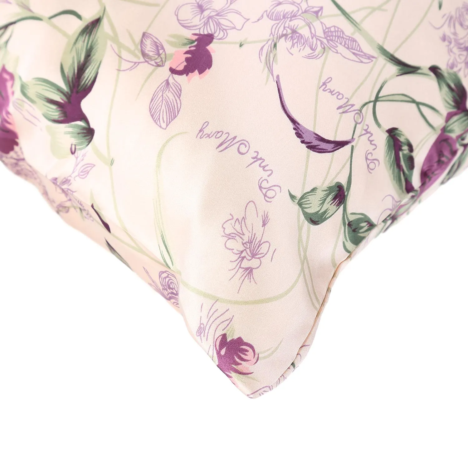 100% Silk Pillowcase Pink Floral  Print PC24