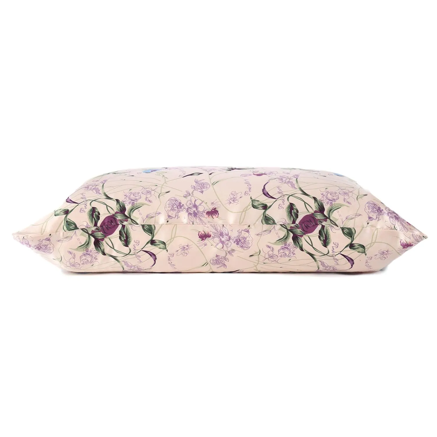 100% Silk Pillowcase Pink Floral  Print PC24