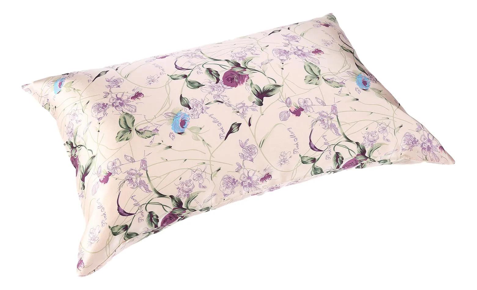 100% Silk Pillowcase Pink Floral  Print PC24