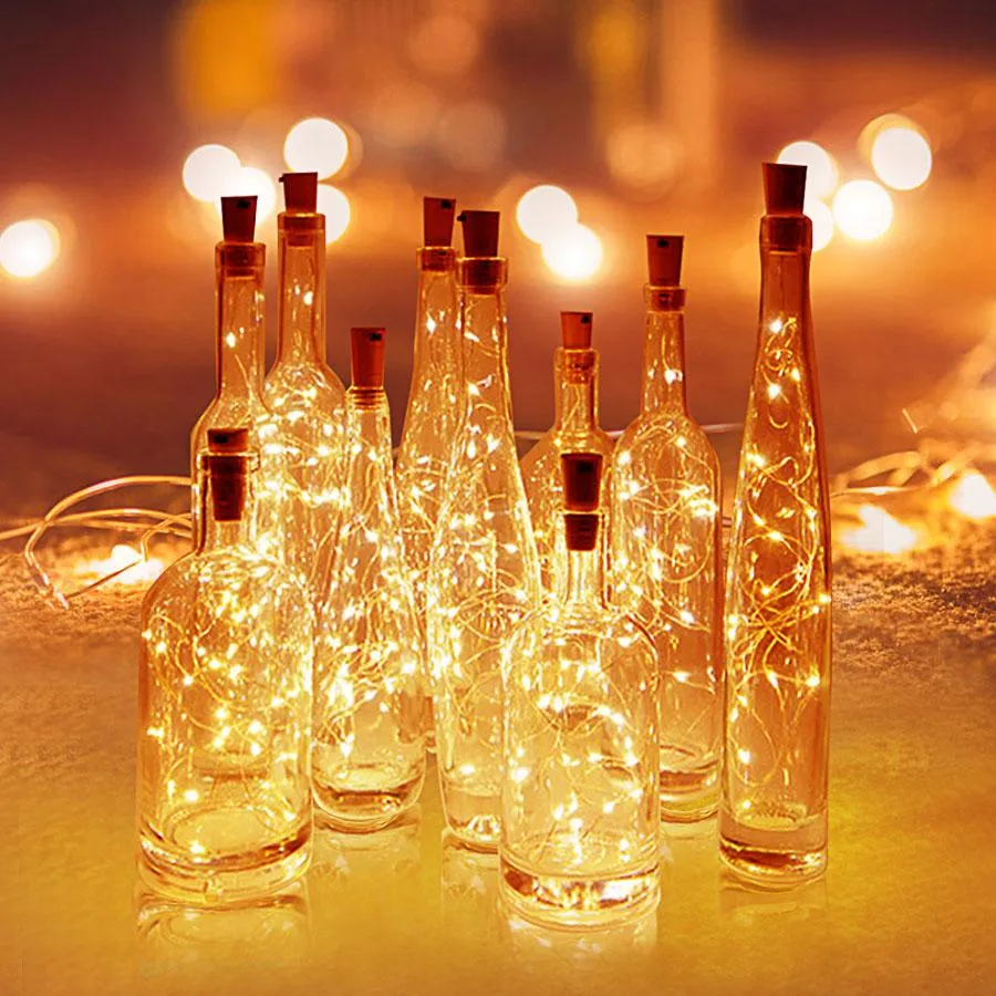 10pcs Wine Bottle Lights with Cork LED String Light for Christmas Holiday Party Wedding Decoration