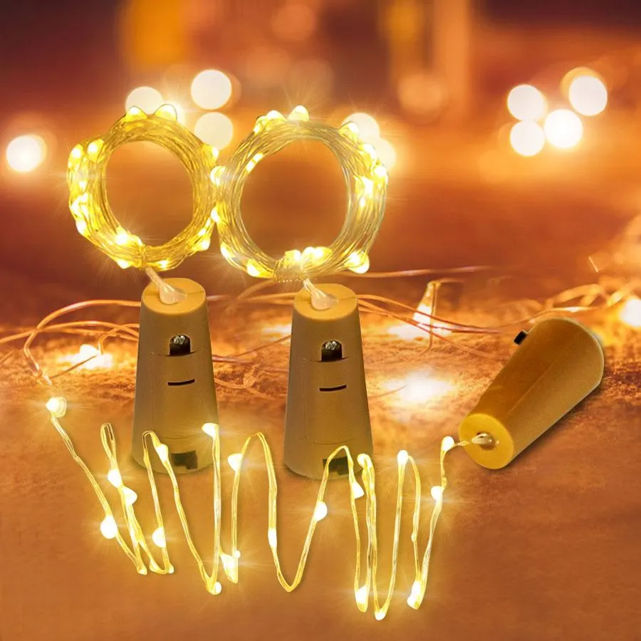 10pcs Wine Bottle Lights with Cork LED String Light for Christmas Holiday Party Wedding Decoration