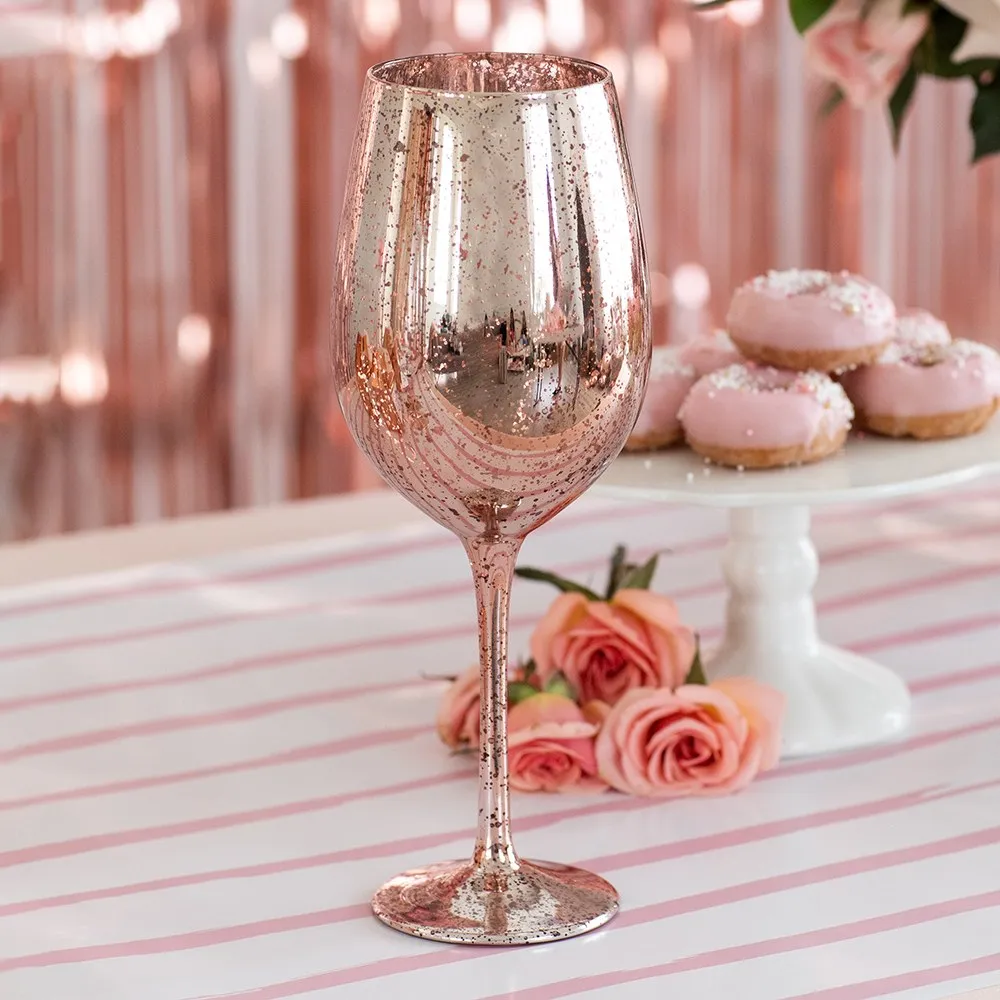 18 Oz. MERCURY WINE GLASS - ROSE GOLD