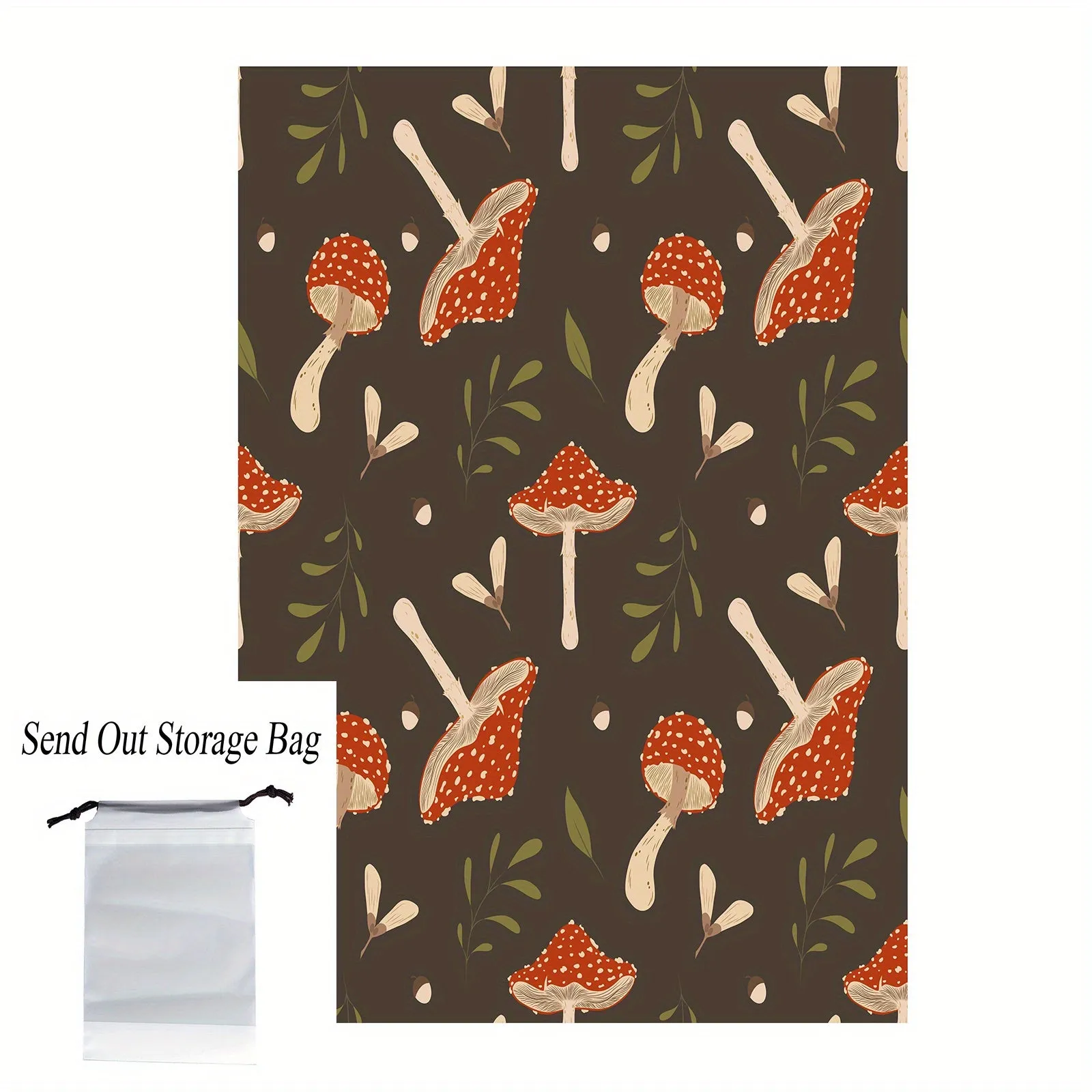 1pc Cozy Mushroom Print Flannel Blanket - Soft, Warm, and Versatile for Living Room, Bedroom, Office, and School - Perfect Home Gift Decor for All Seasons