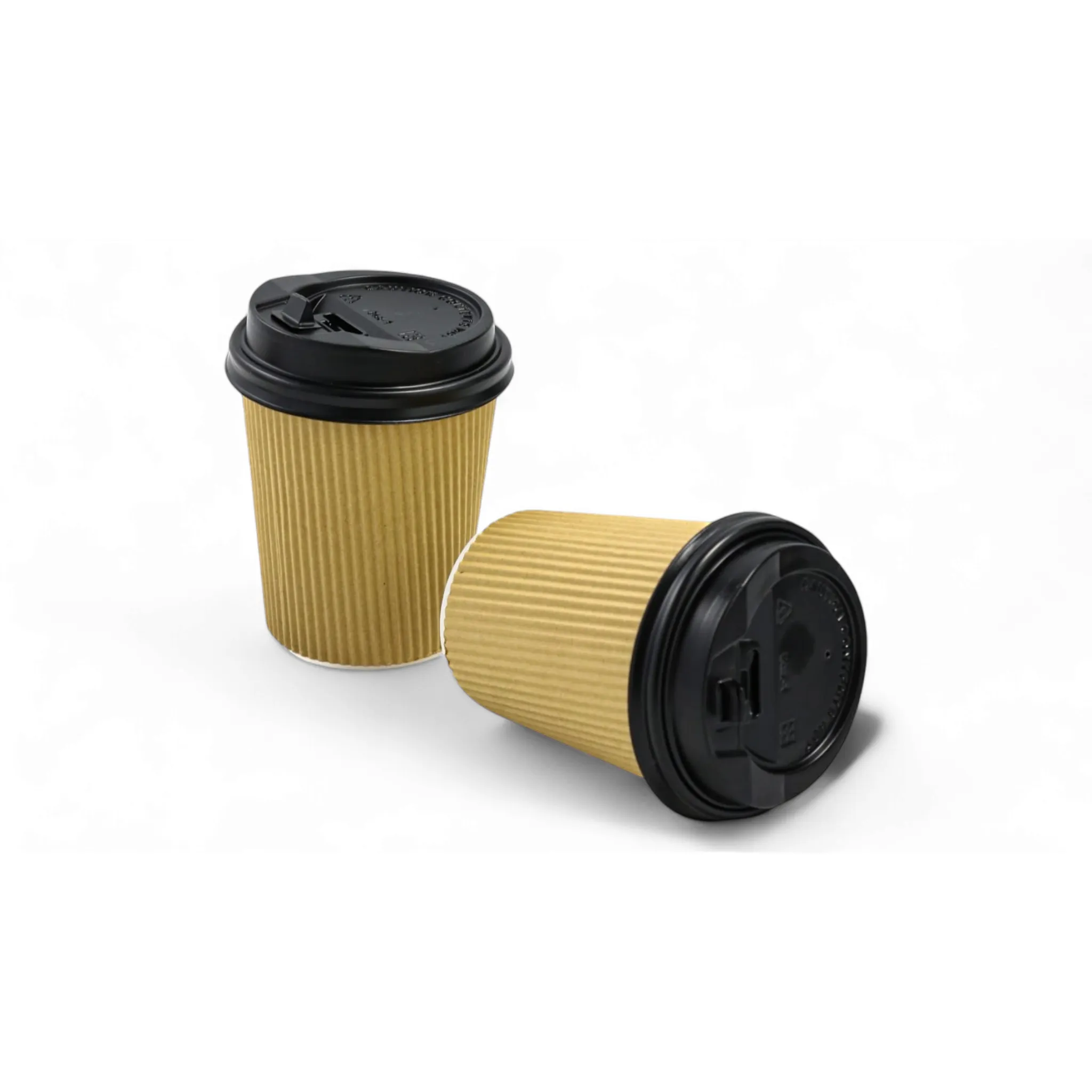 250ml Ripple Paper Coffee Cup Kraft Brown 5pack