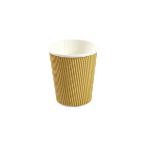 250ml Ripple Paper Coffee Cup Kraft Brown 5pack