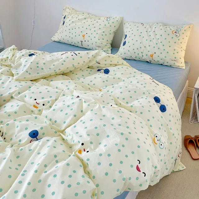 3/4pcs Cute Korean Bedding Set