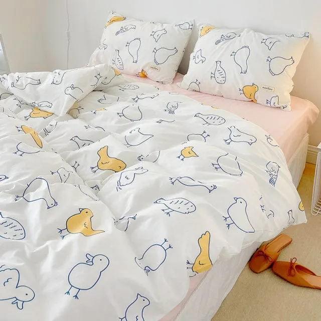 3/4pcs Cute Korean Bedding Set