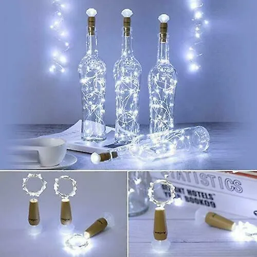 3pcs cool white 20Led Garland Copper Wire Corker String Fairy Lights For Glass Craft Bottle AZ12123