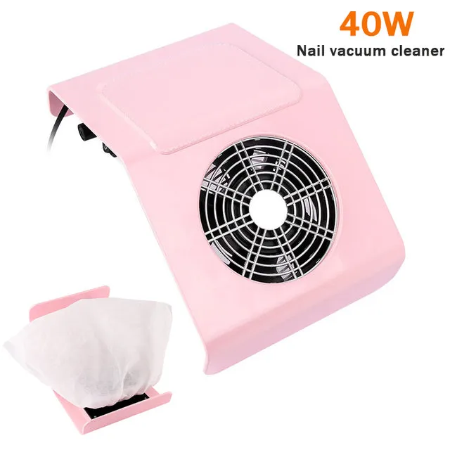 80W 110V/220V Nail Dust Collector Fan Strong Nail Vacuum Cleaner Manicure Machine Tools With Filter Salon Tools