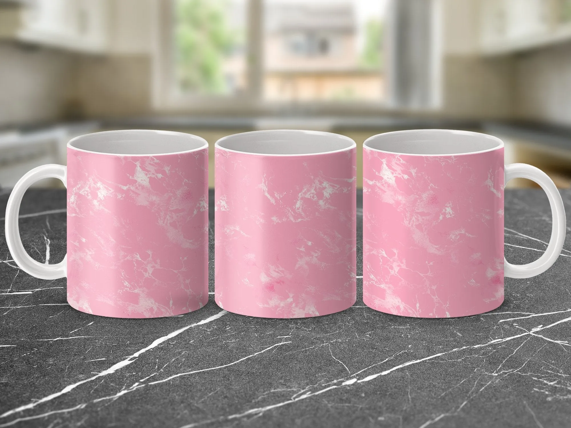 Abstract Pink Marble Pattern Mug, 11oz Artistic Coffee Cup, Unique Drinkware, Chic Kitchen Decor