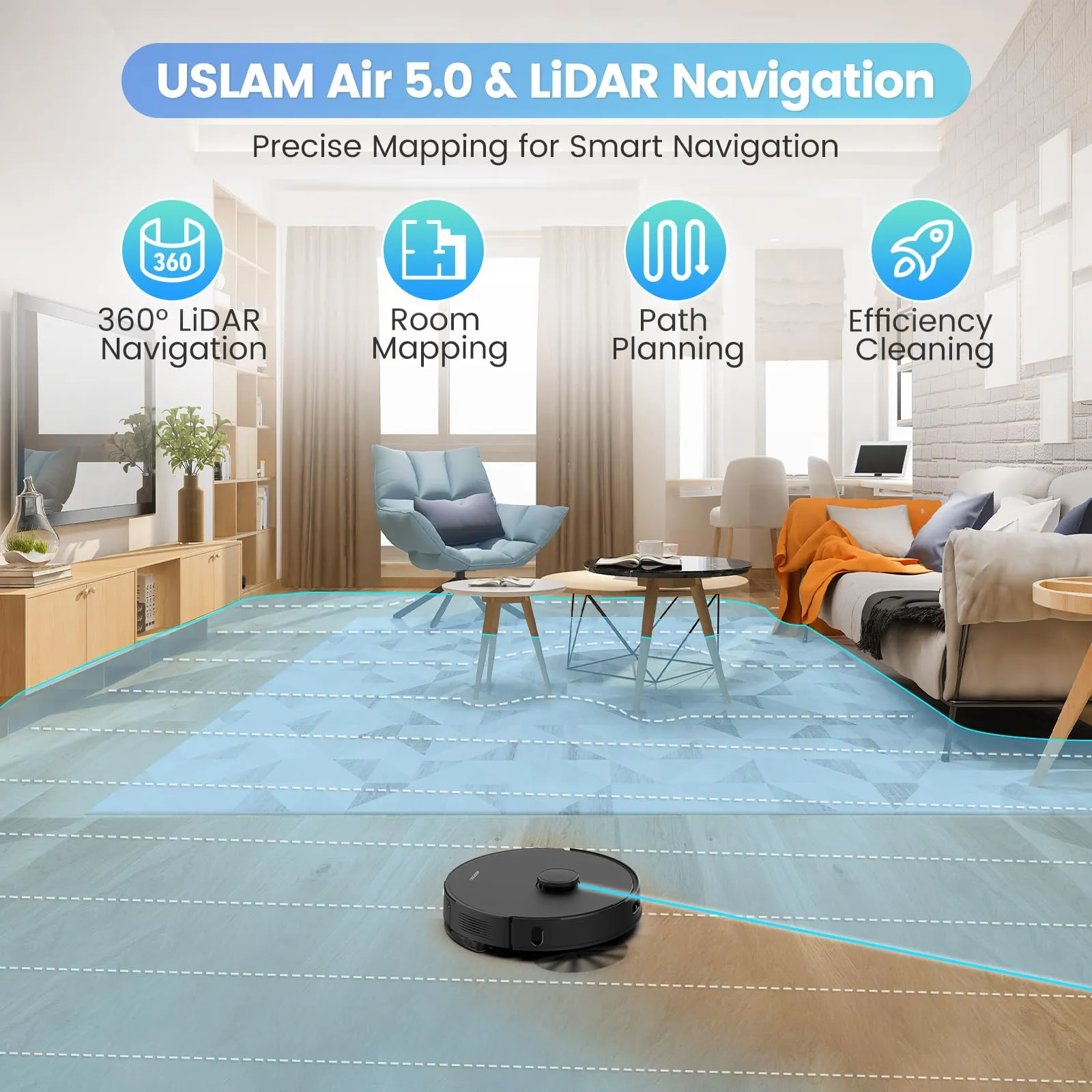 AIRROBO Robot Vacuum and Mop Combo, Self-Emptying, 60-Day Capacity, Home Mapping, Schedule, Wi-Fi/App/Alexa/Remote, 180mins Runtime, T20  Robotic Vacuum Cleaner for Pet, Hard Floors, Carpet