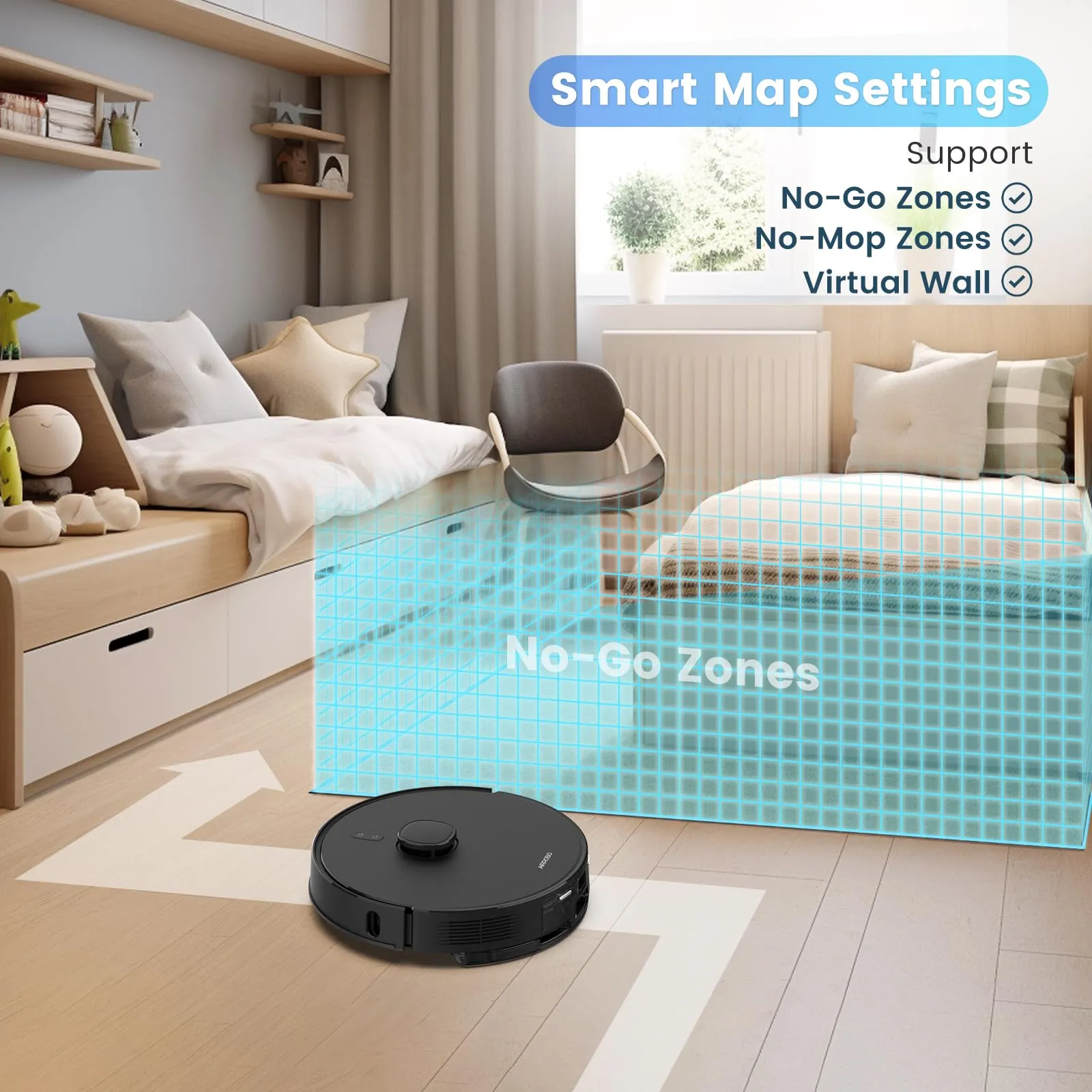 AIRROBO Robot Vacuum and Mop Combo, Self-Emptying, 60-Day Capacity, Home Mapping, Schedule, Wi-Fi/App/Alexa/Remote, 180mins Runtime, T20  Robotic Vacuum Cleaner for Pet, Hard Floors, Carpet