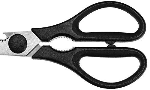 Amazon Brand - Solimo Premium High-Carbon Stainless Steel Detachable Kitchen Scissors Set, Set of 2, Silver