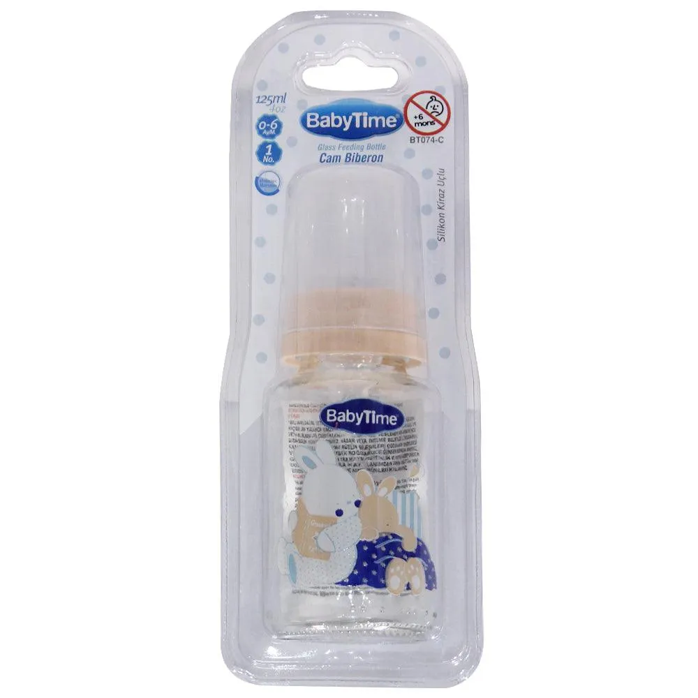 Baby Time Baby Glass Feeding Bottle 150ml