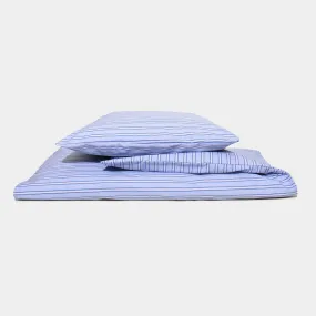 Baby/Junior Cotton Percale Bedding Set Blue Shirt Stripe