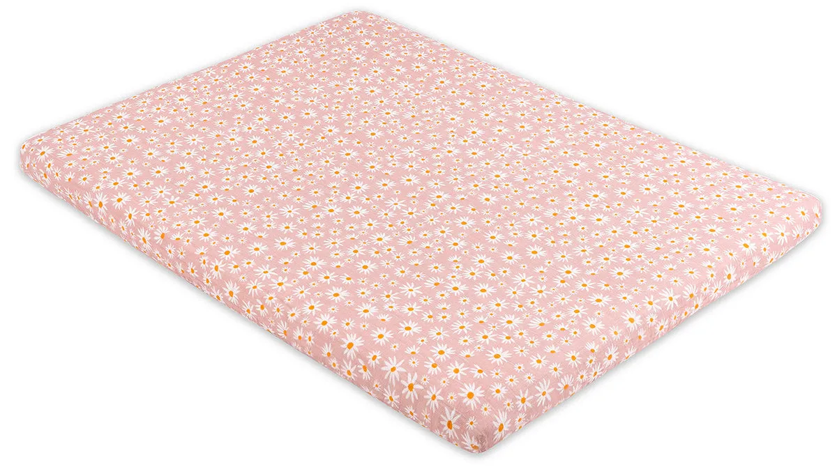 Babyletto All-Stages Organic Muslin Cotton Midi Crib Sheet - Daisy