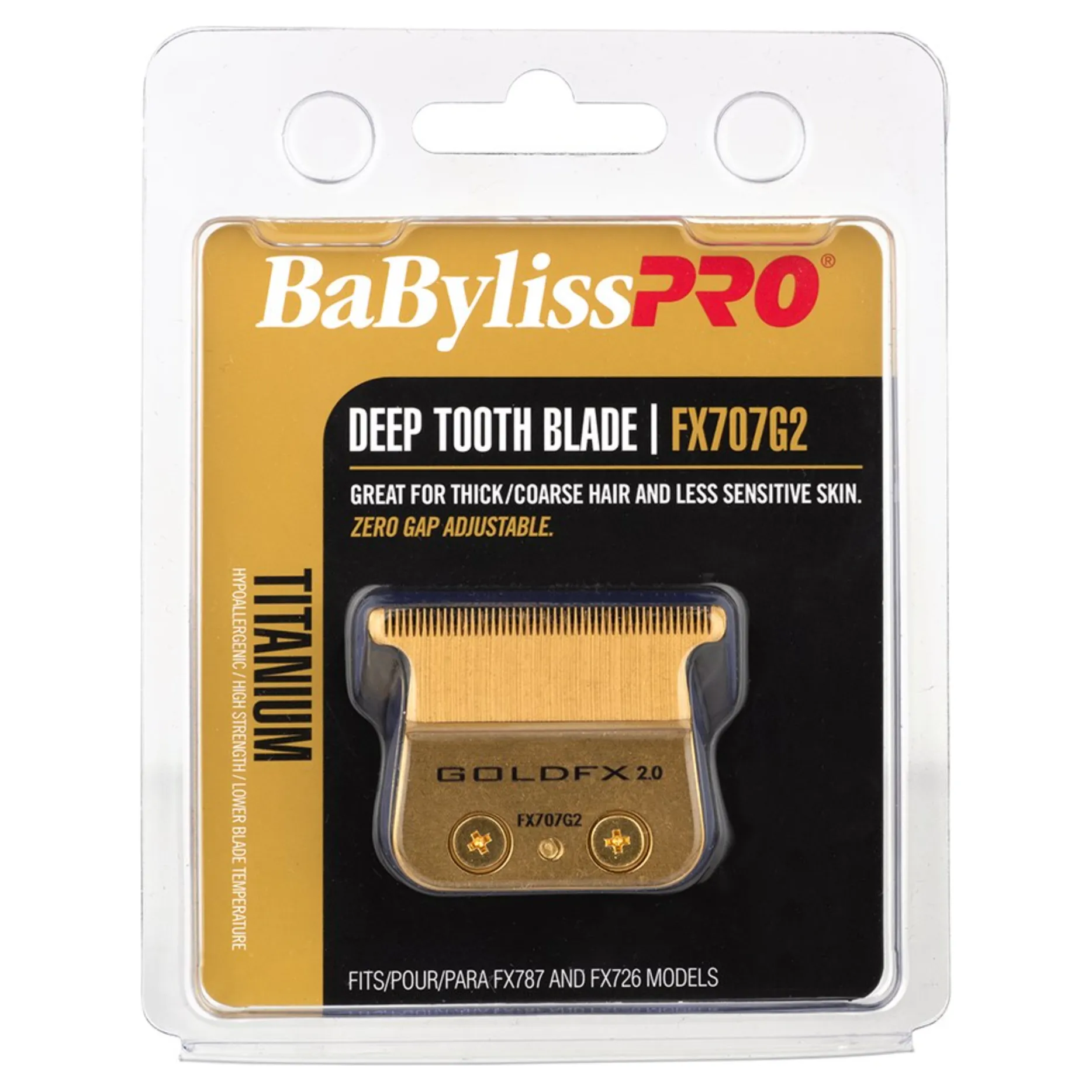 BaBylissPRO Gold T-Blade 2.0mm Deep Tooth