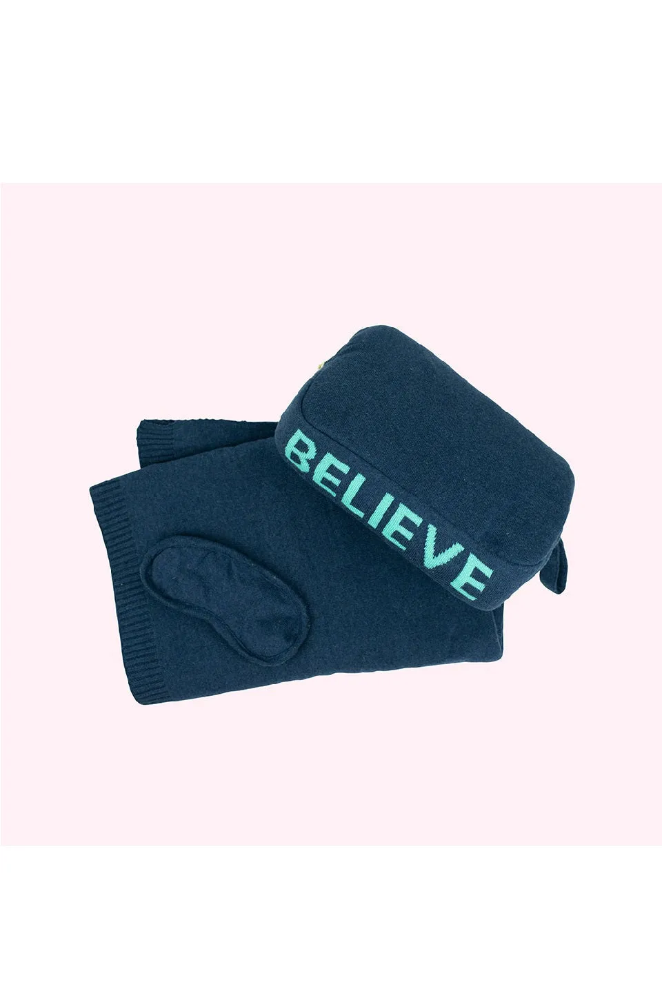 Believe Navy/Sea Green Blanket Set