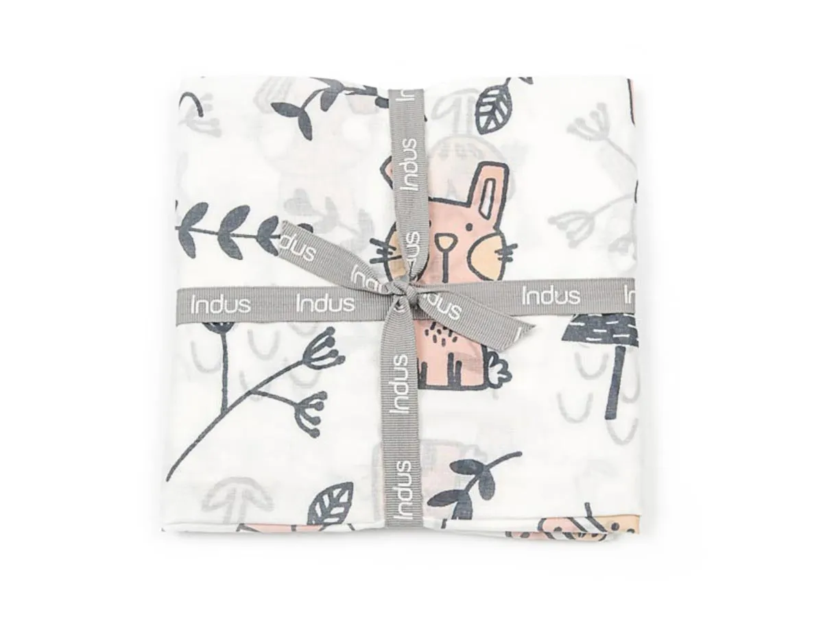 Belle Bunny Indus Design Cotton Muslin Swaddle Wrap