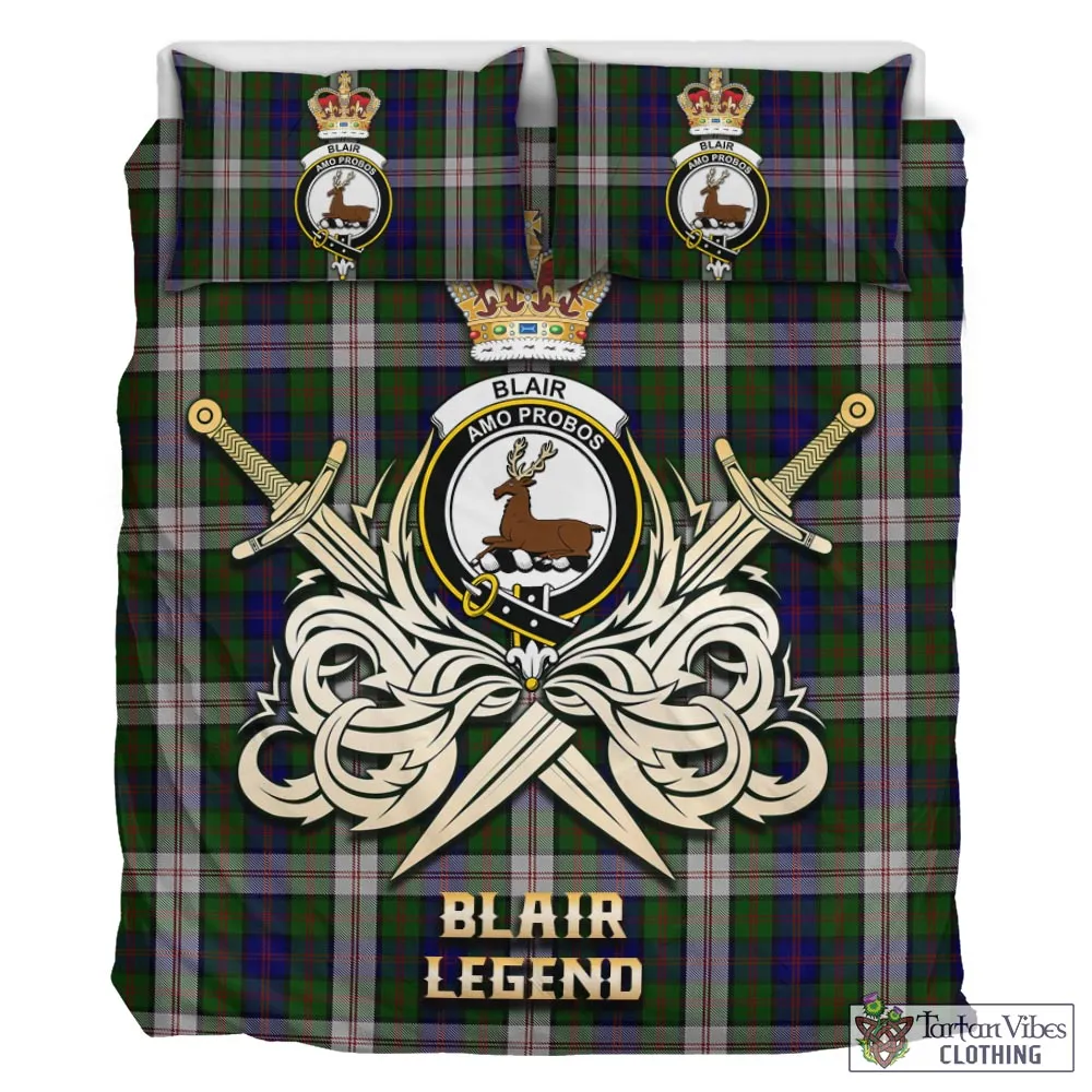 Blair Dress Tartan Bedding Set with Clan Crest and the Golden Sword of Courageous Legacy