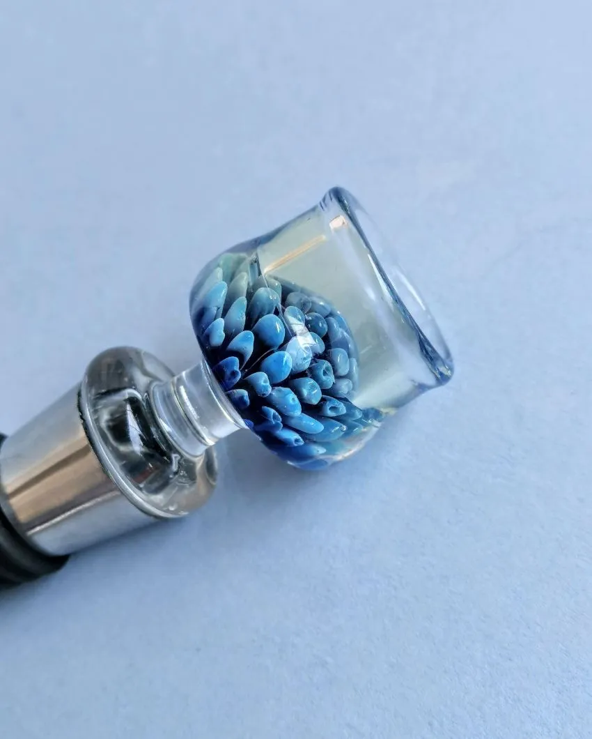 Blue Lotus Glass Wine Stopper