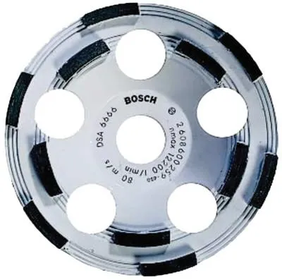 Bosch Tool Corporation 5 in. Double Row Diamond Cup Wheel, 7/8 in Arbor, Grit, 12,200 rpm, DC510