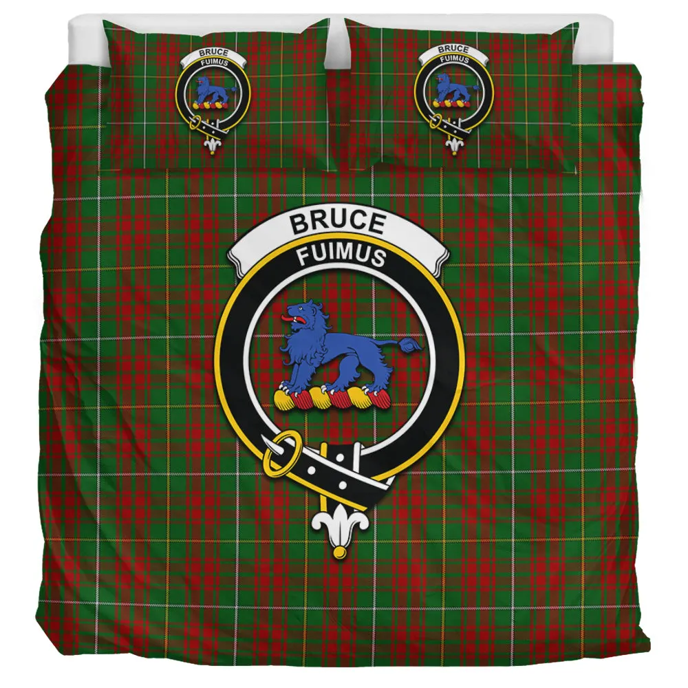 Bruce Hunting Tartan Bedding Set with Family Crest