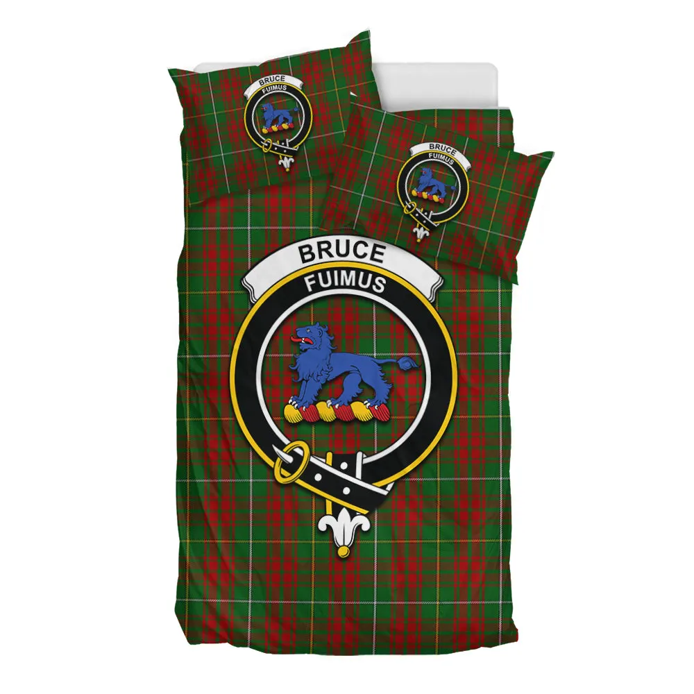 Bruce Hunting Tartan Bedding Set with Family Crest