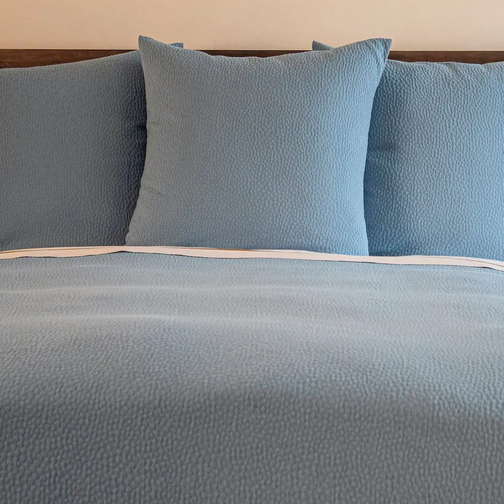 Bubble Blue Matelassé Coverlet Set by Ann Gish