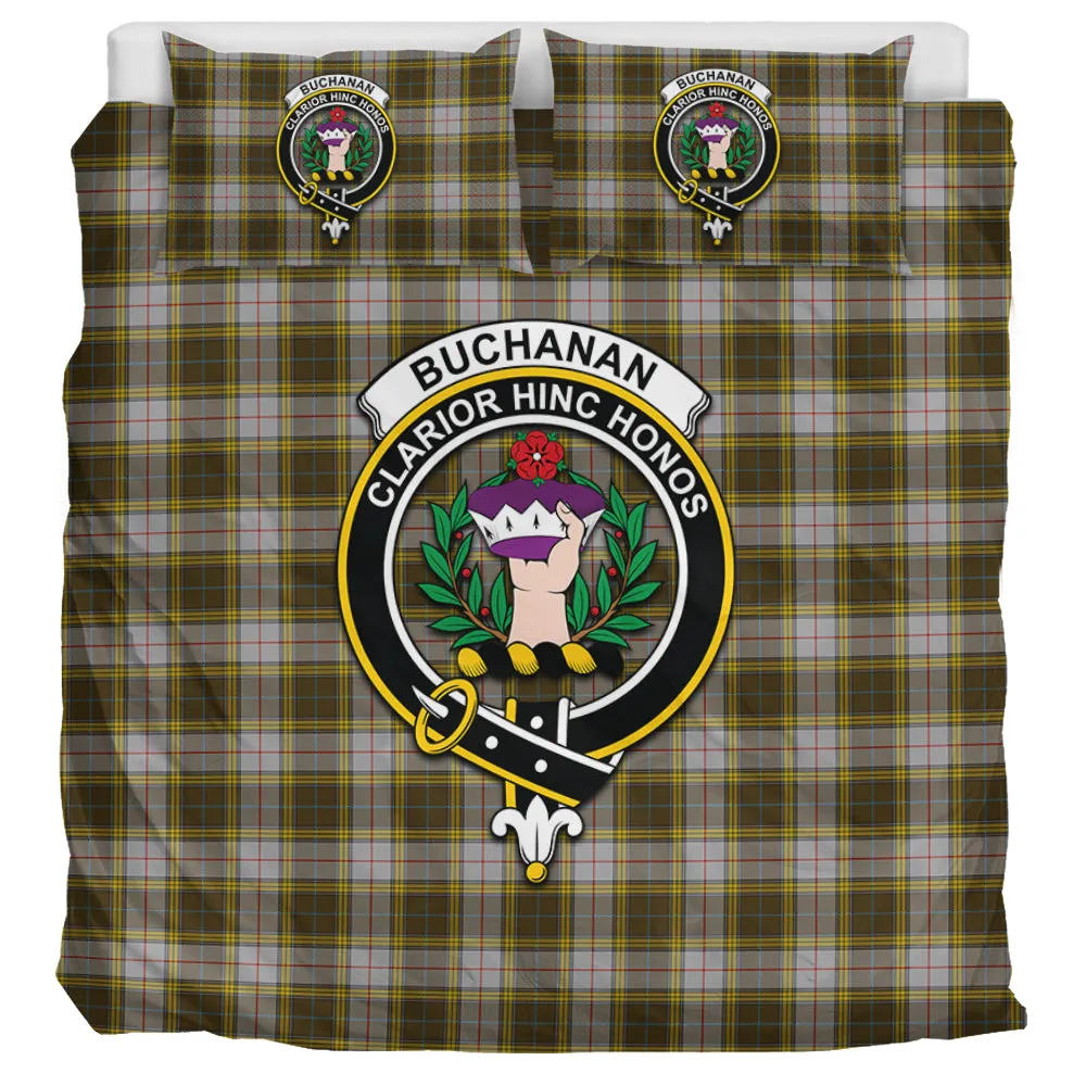 Buchanan Dress Tartan Bedding Set with Family Crest