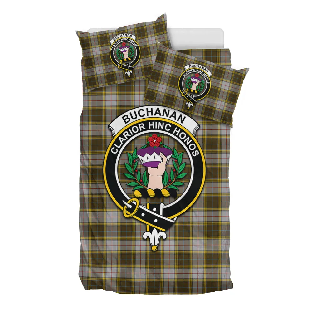 Buchanan Dress Tartan Bedding Set with Family Crest