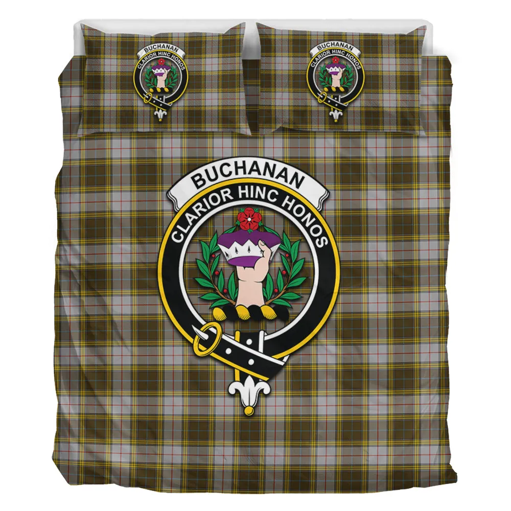 Buchanan Dress Tartan Bedding Set with Family Crest