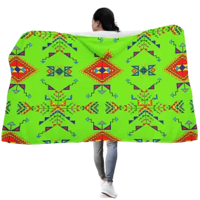 Buffalo Jump Neon Green Hooded Blanket