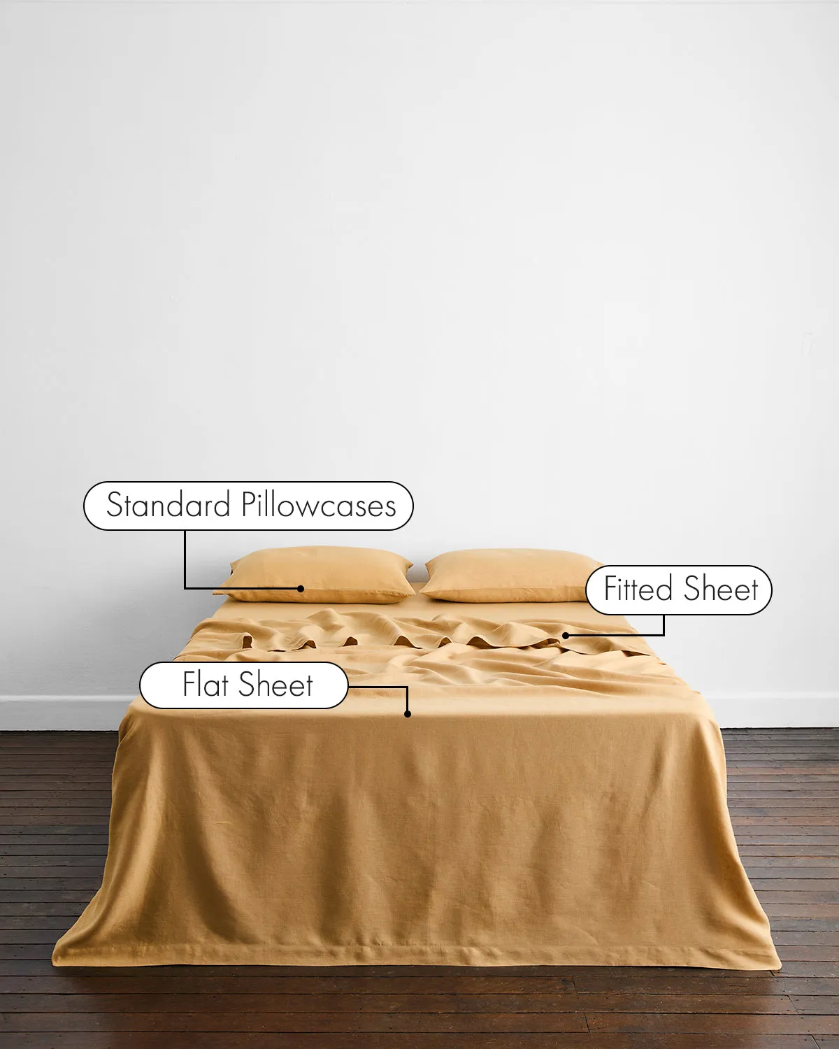 Caramel 100% French Flax Linen Sheet Set