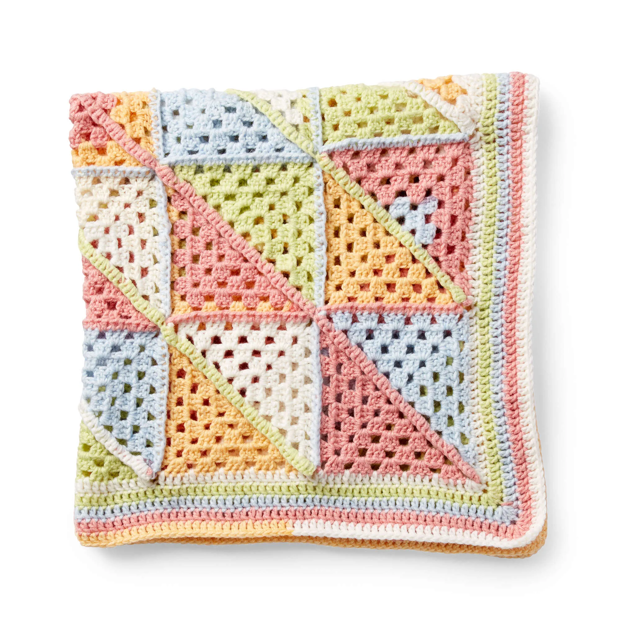 Caron Granny Triangle Patchwork Crochet Blanket