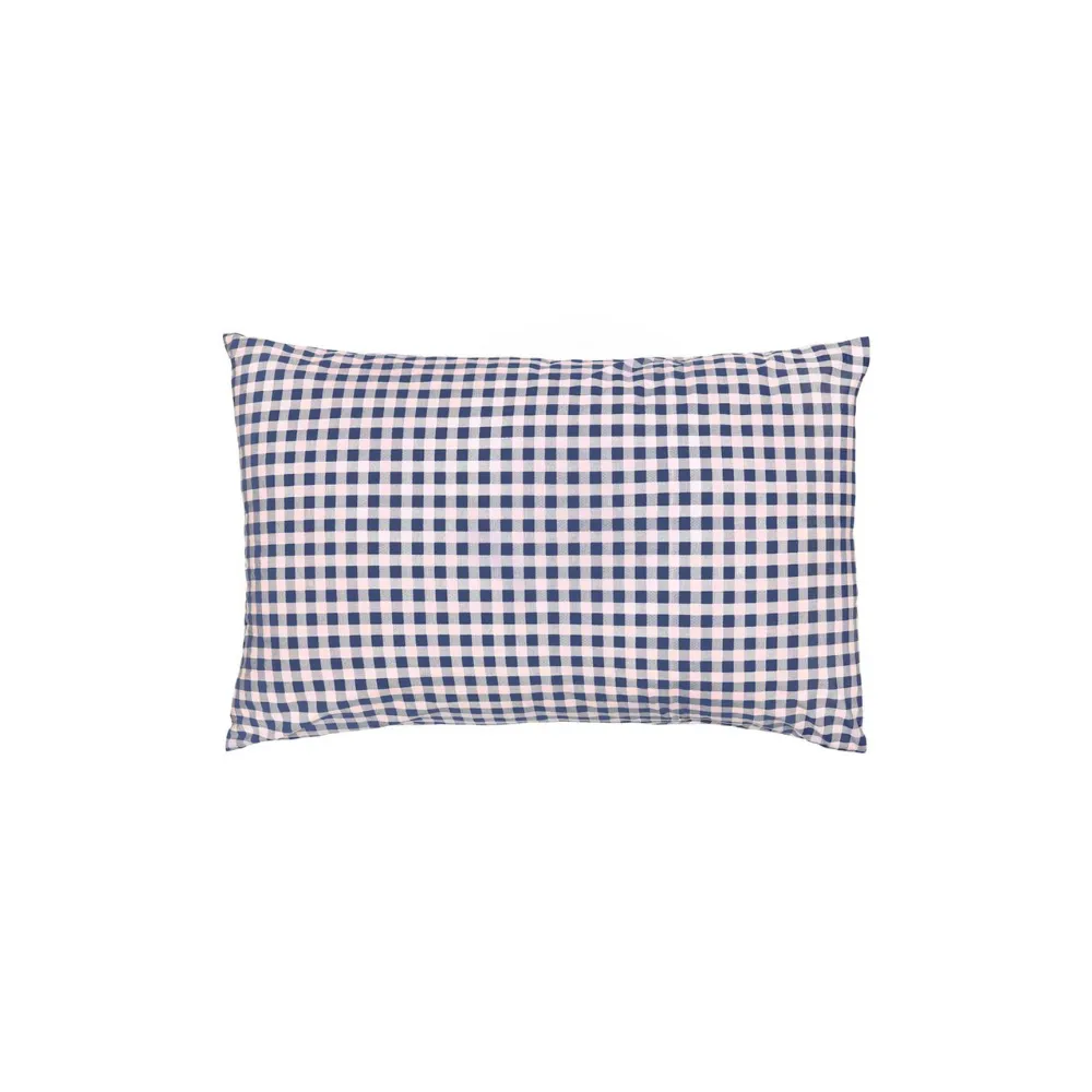 Castle Navy Gingham Pillowcase