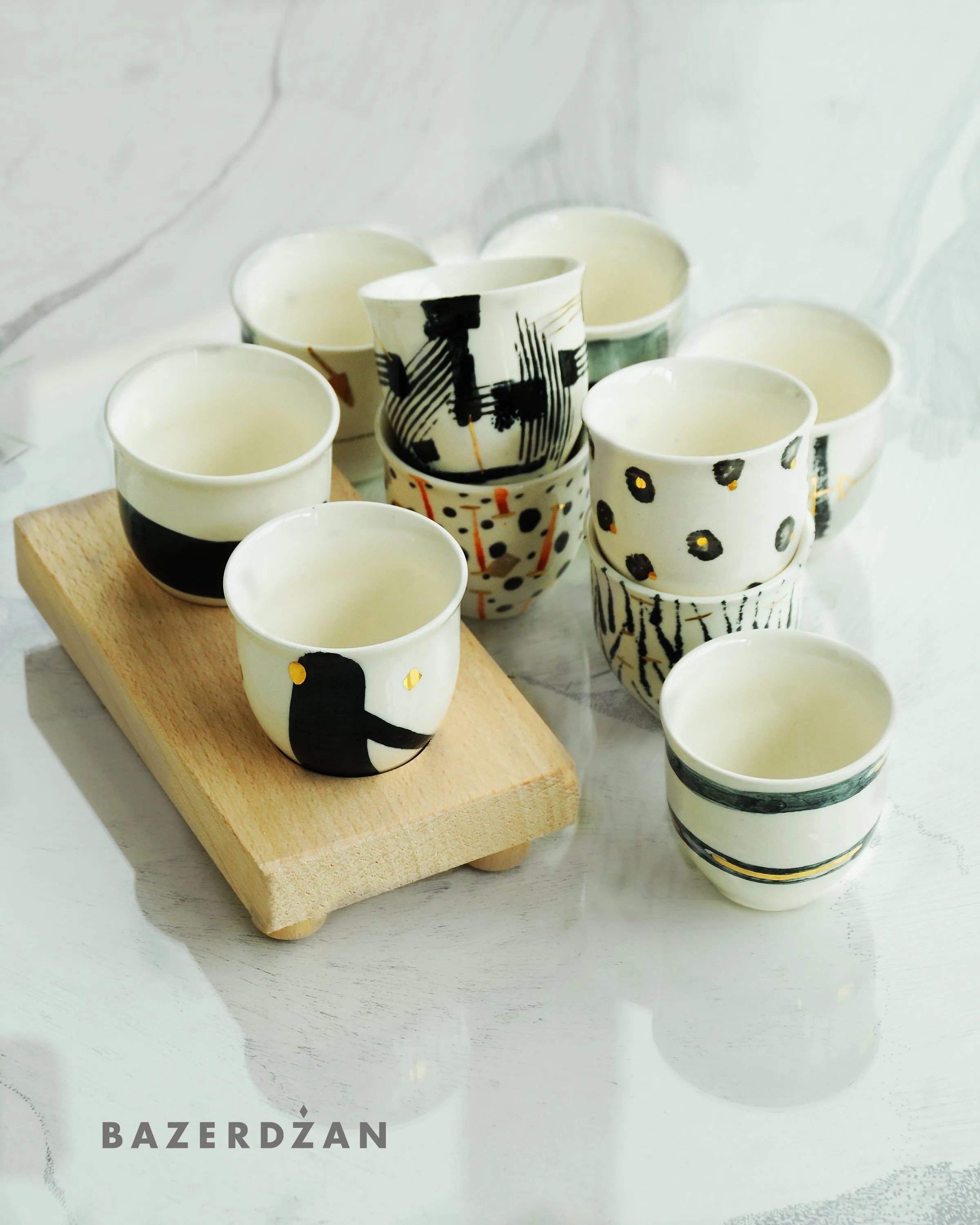 Ceramic Hand Painted Fildzan Cup Set by Bokajok