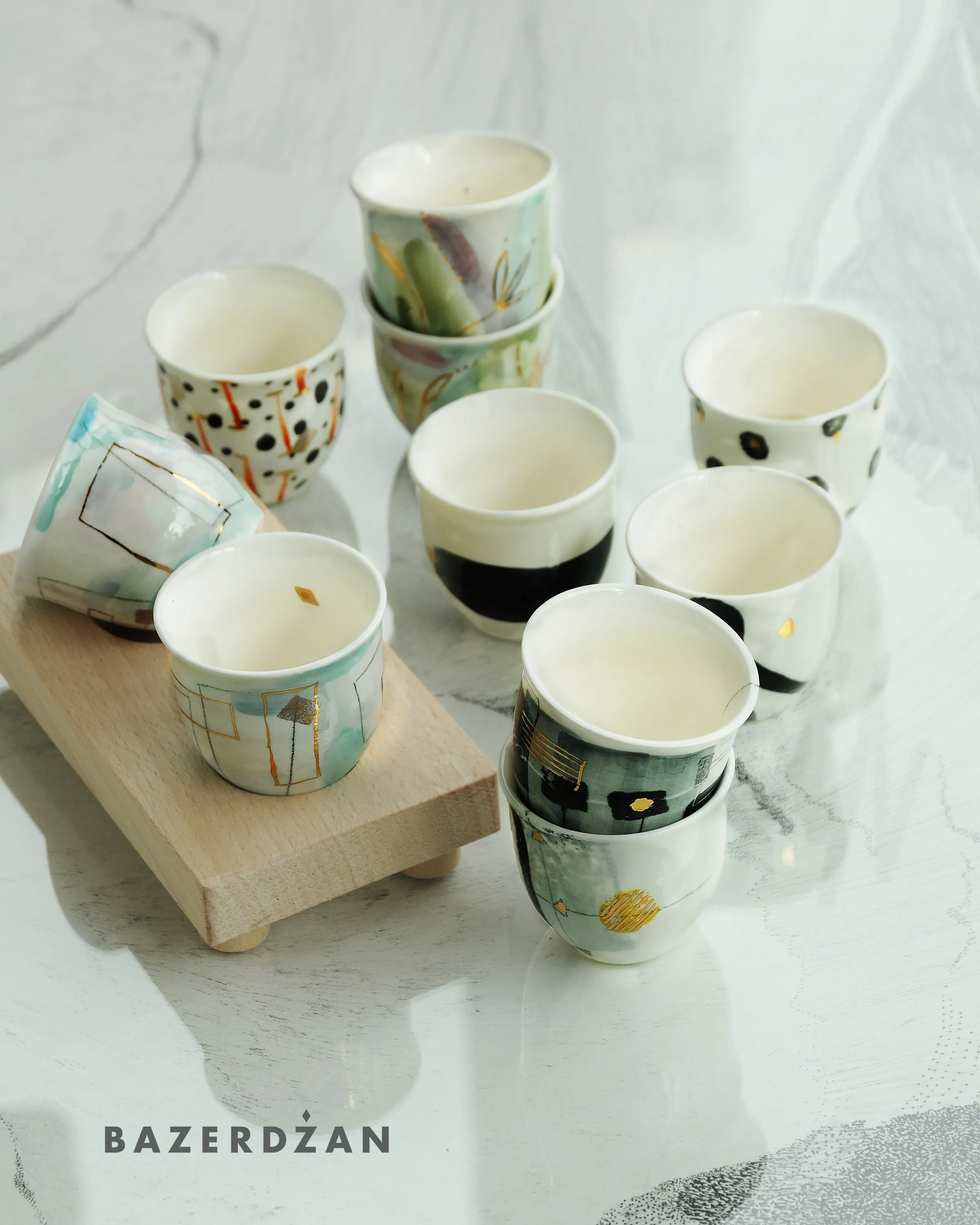 Ceramic Hand Painted Fildzan Cup Set by Bokajok