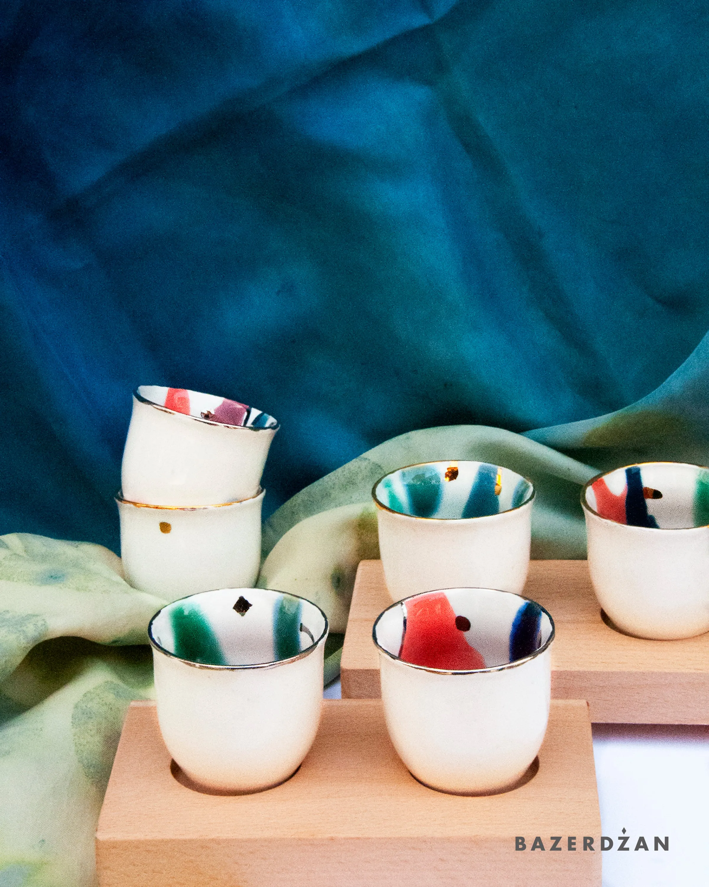 Ceramic Hand Painted Fildzan Cup Set by Bokajok