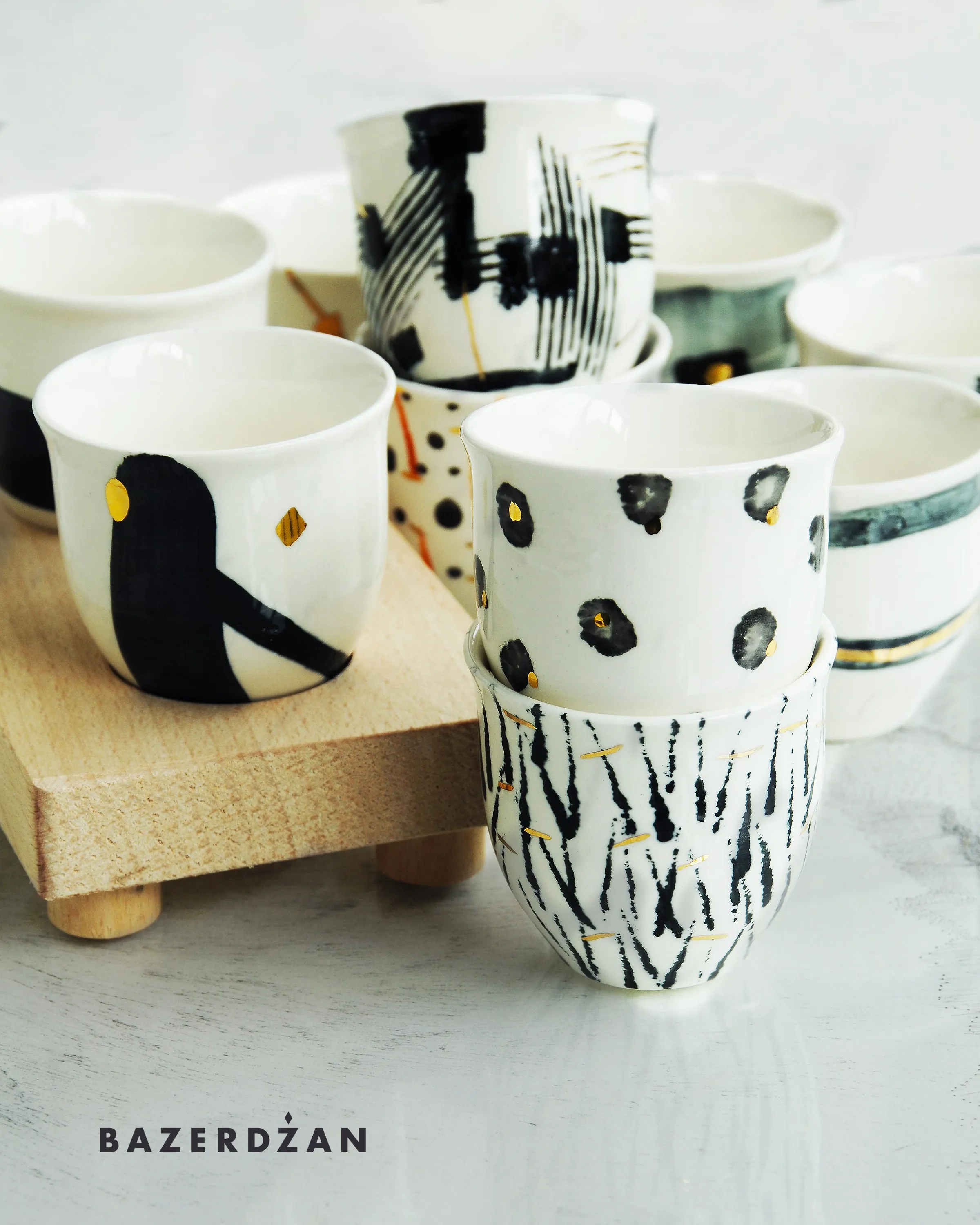 Ceramic Hand Painted Fildzan Cup Set by Bokajok