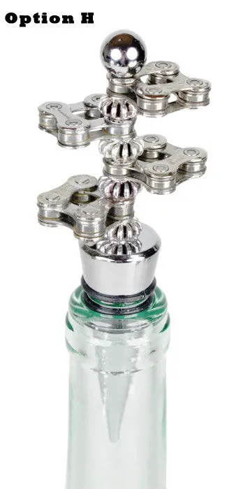 Chain Link Bottle Stopper with Glass Beads - Wholesale