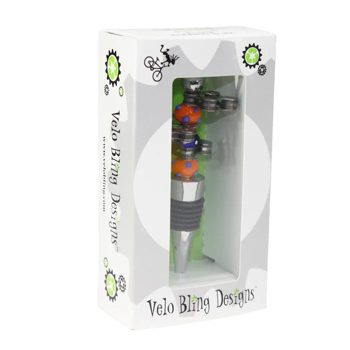 Chain Link Bottle Stopper with Glass Beads - Wholesale