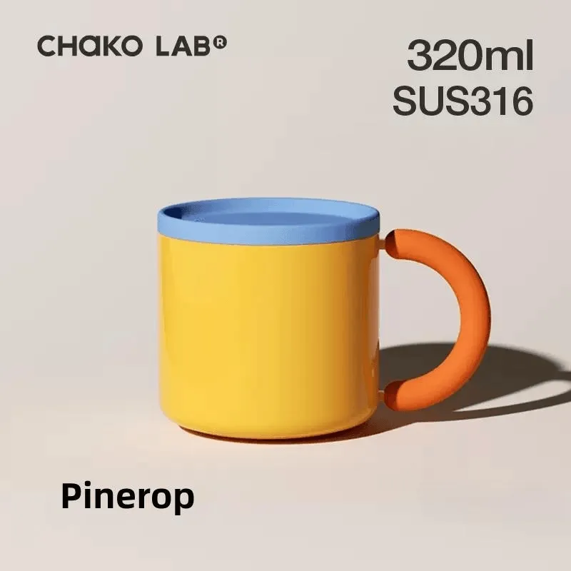 CHAKO LAB STAINLESS STEEL MUG AND PREFACE COUPLE WATER CUP OFFICE CUP WITH LID ACCOMPANYING COLD COFFEE MUG CUP