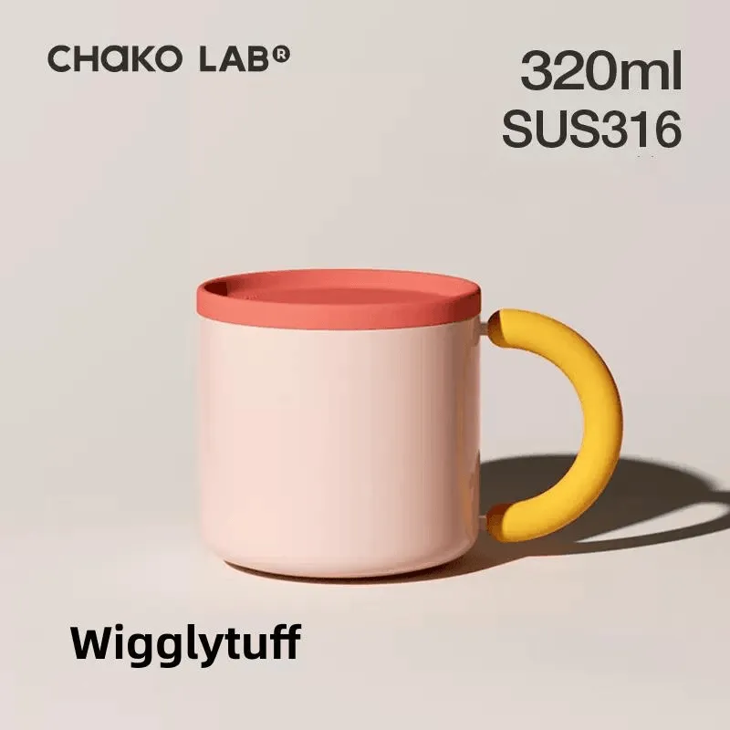 CHAKO LAB STAINLESS STEEL MUG AND PREFACE COUPLE WATER CUP OFFICE CUP WITH LID ACCOMPANYING COLD COFFEE MUG CUP