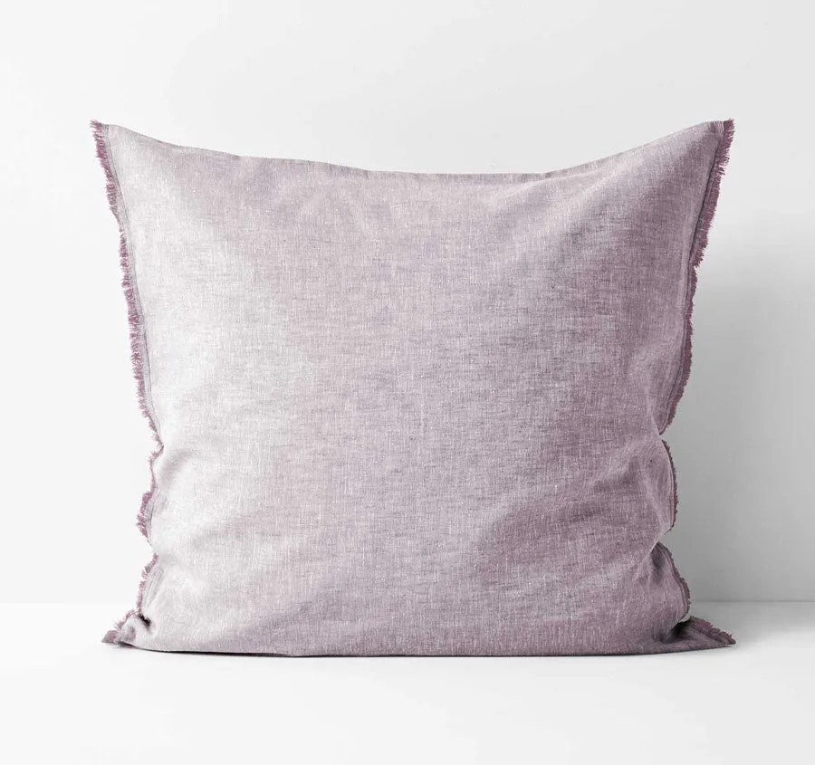 Chambray Fringe European Pillowcase Lilac