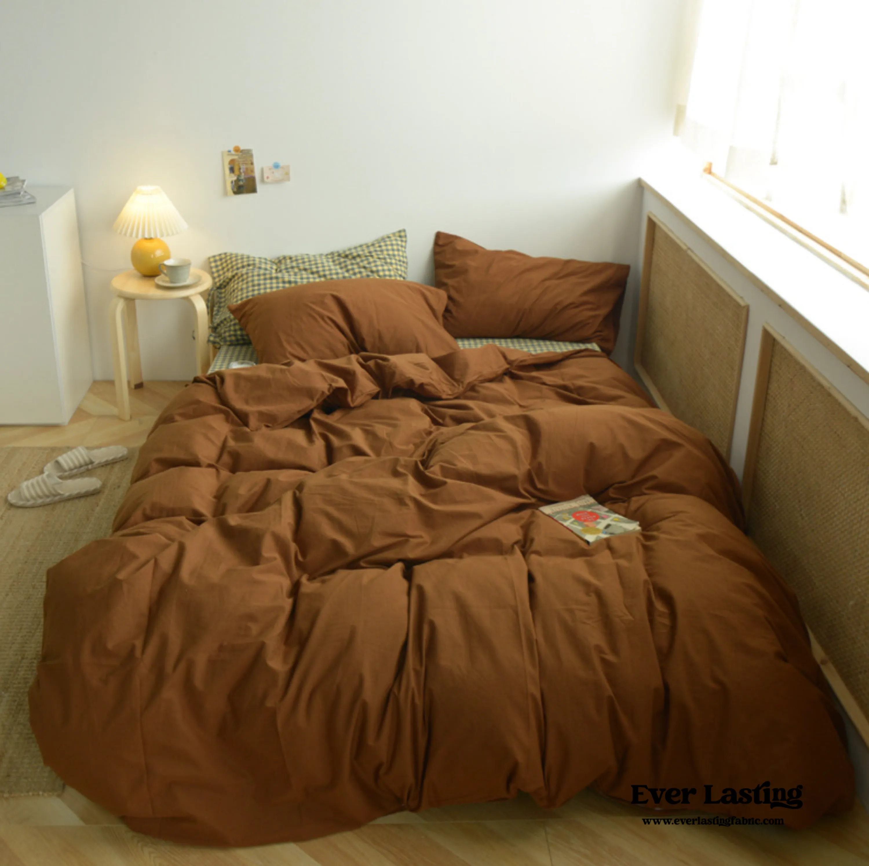 Checkered Bedding Set / Beige