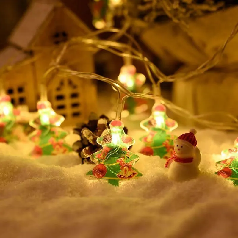 Christmas LED String Light, LED Xmas Tree Snowman Santa Claus String Light