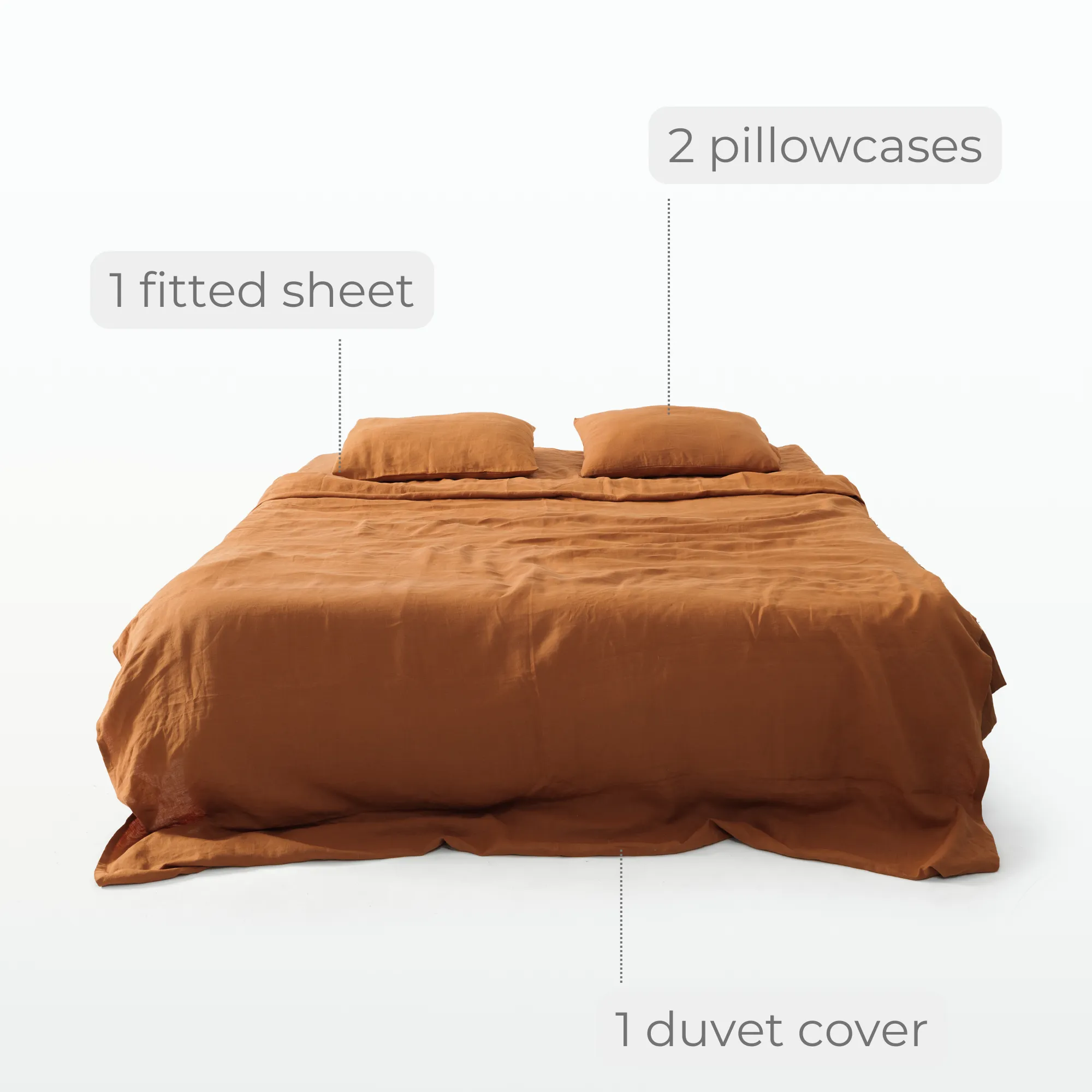 Cinnamon Linen Bedding Set (4 pcs)